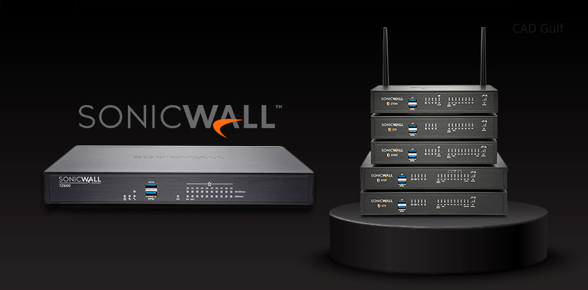 Ilustração de segurança de rede com firewall Sonicwall